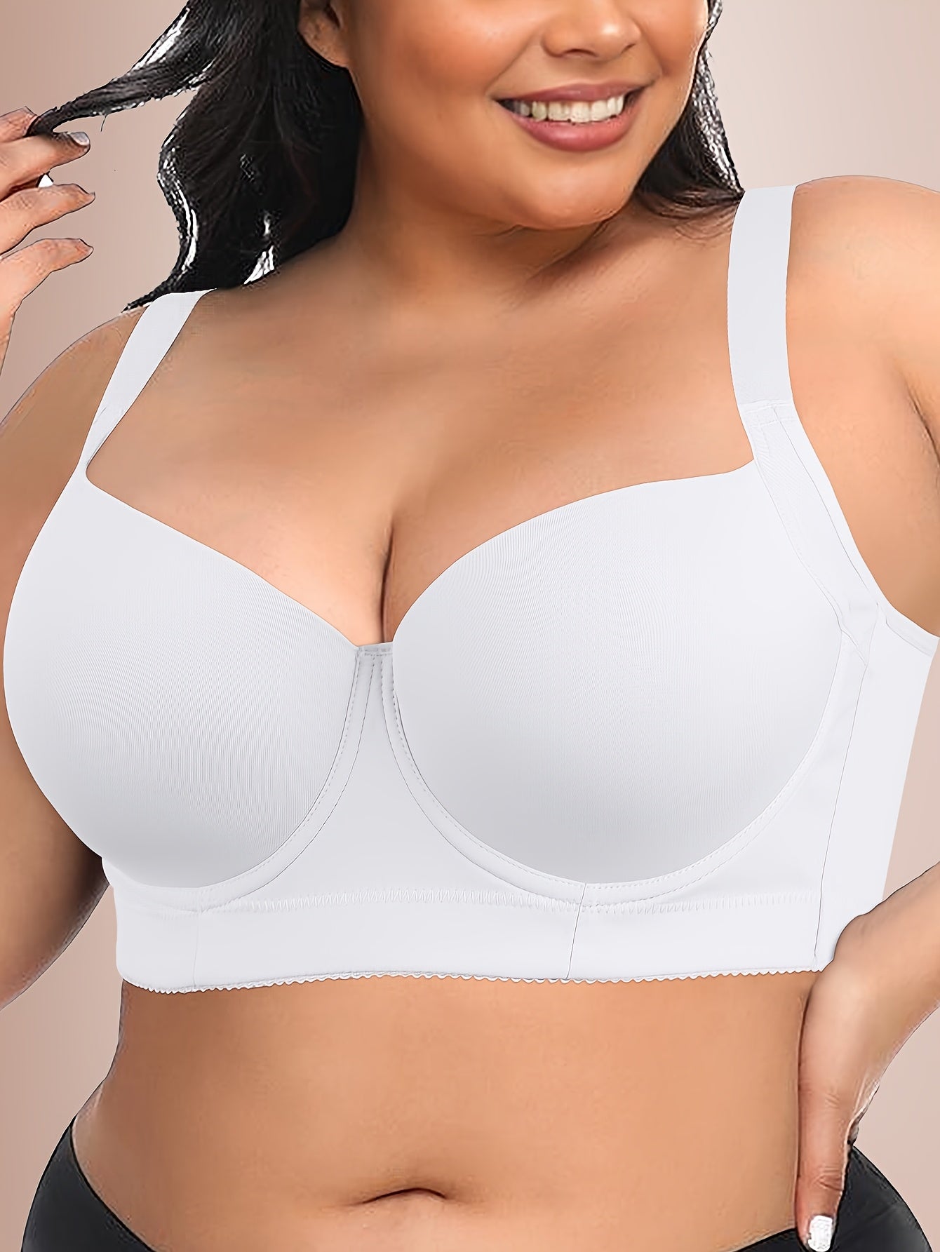 Seamless Large Size Push-up Bra for Women with Wide Shoulder Straps, Comfortable And Simple Bra