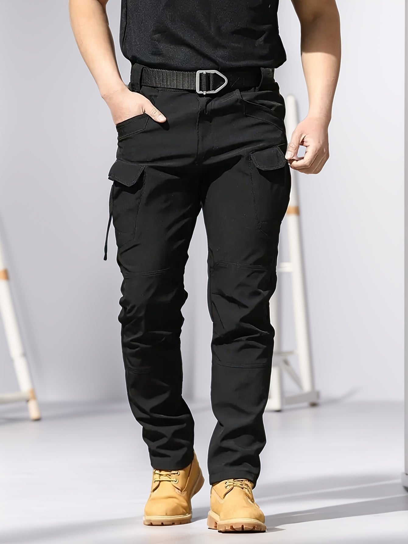 2-Pack Men'S Outdoor Tactical Cargo Pants, Multifunctional Pockets, Lightweight And Durable Work Pants, (Belt Included) Suitable For Camping, Hiking And Fishing, Suitable For Spring, Summer And Autumn Seasons