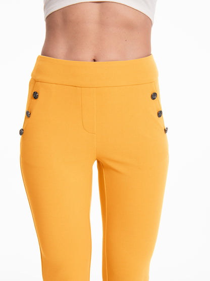 Casual Flare Pants With Sailor Button