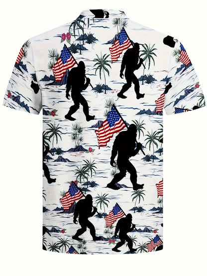 Men's Hawaiian Shirt – Orangutan Flag Short Sleeve Button Up