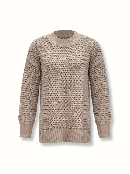 Women's Purple Polyester Oversized Long-Sleeve Sweater - product view 13