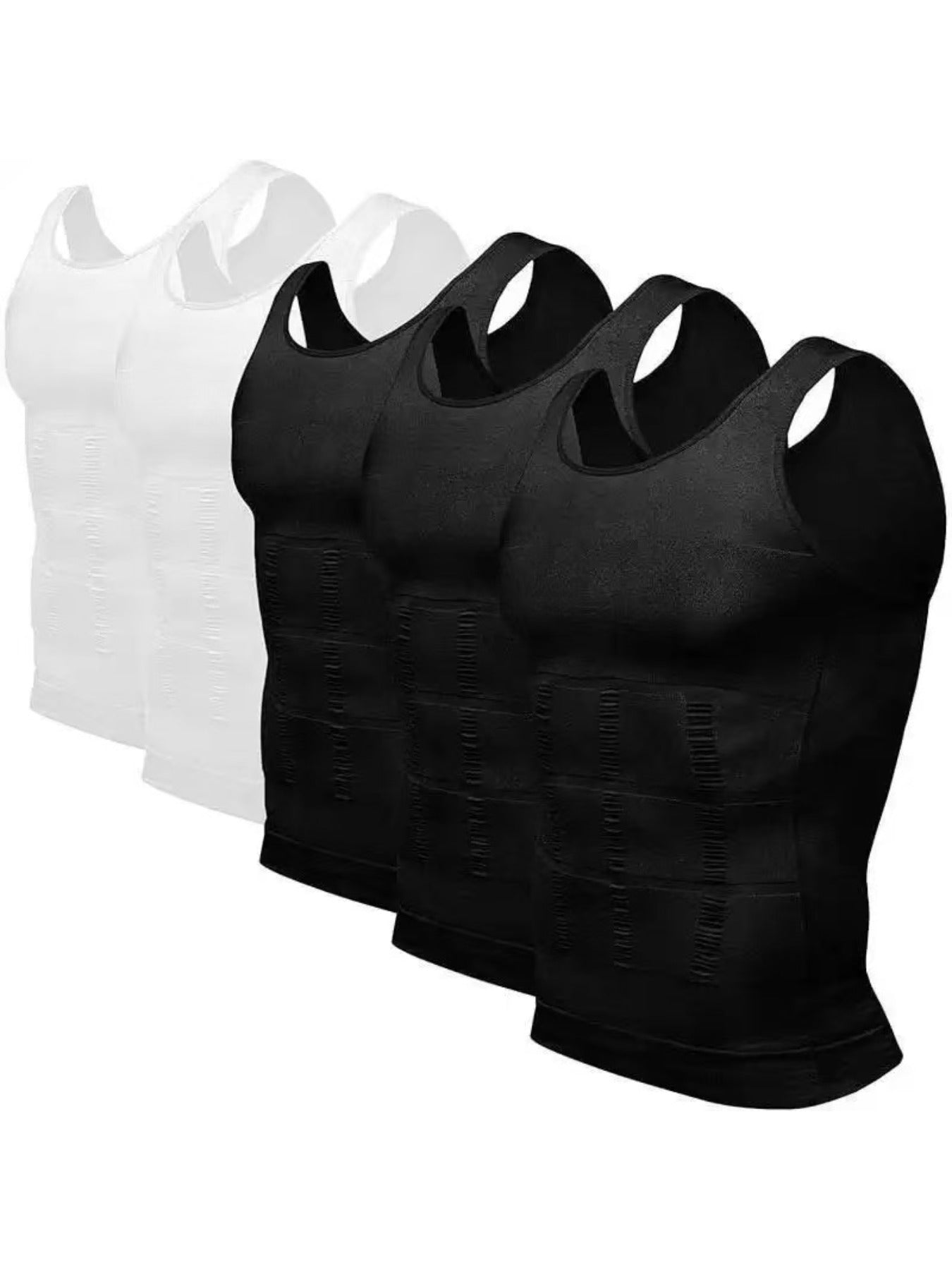 5pcs Compression Shirts for Men for Body Shaper, Tight Abdominal Control Underwear, Workout Vest, Abs Underwear, Shaper, Breast Correction Shirts for Men