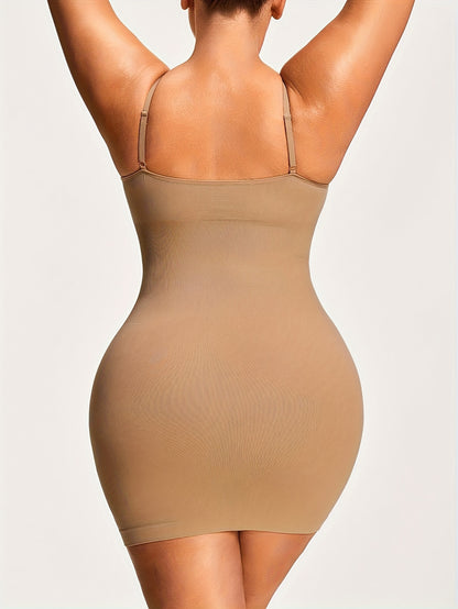 Plus-Size Body Shaper One-Piece Camisole Dress in Kardashian Style, Body Shaping And Toning, Lifting The Buttocks And Cinching The Waist, with Soft And Comfortable Fabric