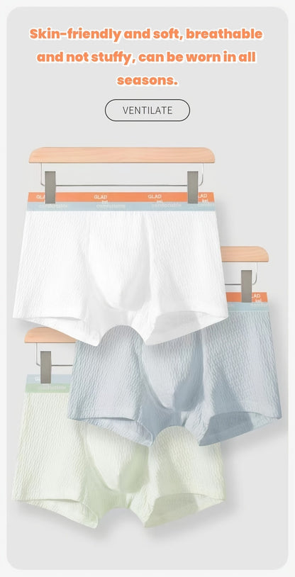 4pcs Bubble Men'S Boxer Briefs Breathable Sweat Absorbent