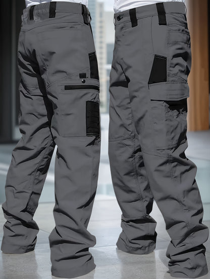 2pcs Men'S Tactical Work Pants with Spacious Multi-Pocket Design & Durable Ripstop Fabric, Outdoor Pants for Camping, Climbing, Fishing, Hunting, Straight-Leg Fit with Belt Loops, Rugged Style, All-Season Pants