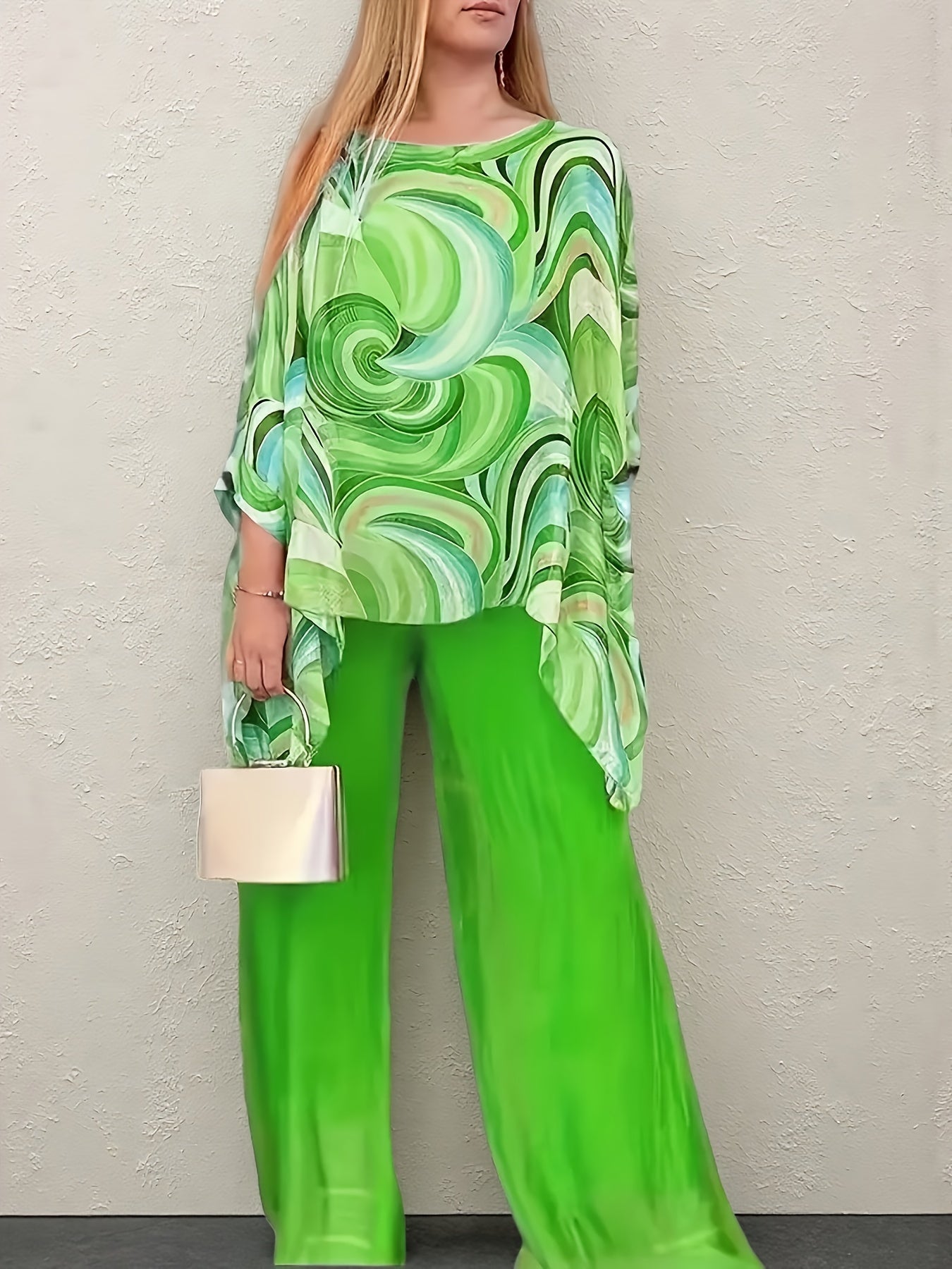 Women's Yellow Chiffon Floral Printed Pants - product view 13
