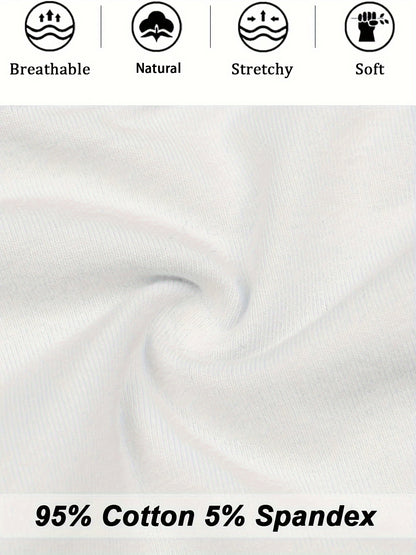 5pcs High Waist Solid Color Briefs, Comfy, Soft, Breathable, Stretchy And Elegant Lingeries for Women
