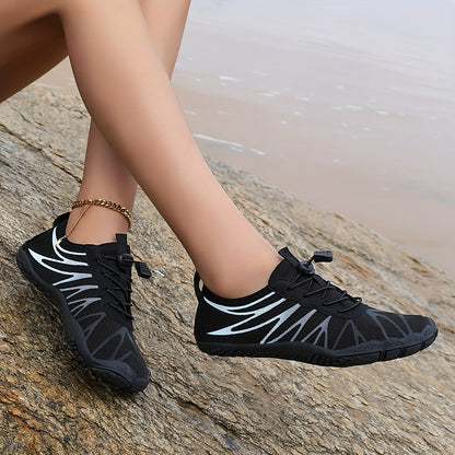 HDOXSE Women Quick-Drying Water Shoes | Aqua, Barefoot, Slip-On Soft Beach Shoes, Breathable Lightweight, Comfortable, Suitable for Pool, Beach, Surfing, Walking, Yoga, Swimming, All-Season, Fabric Upper and Insole, Rubber Sole