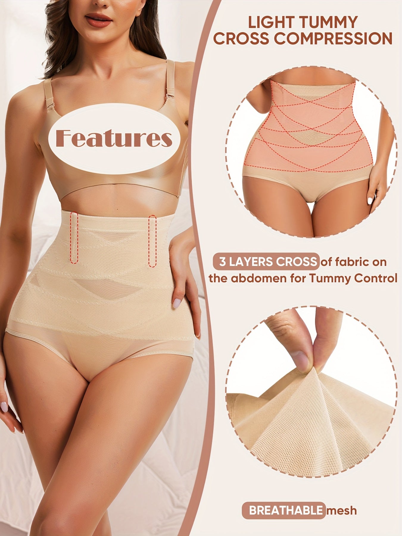 High-Waist Tummy Control Shapewear Panties for Women - Waist Trainer, Butt Lifter & Body Shaper Underwear, Butt Lifting Shapewear | Snug Fit Shapewear | Durable Shapewear, Waist Trainer Tummy Control