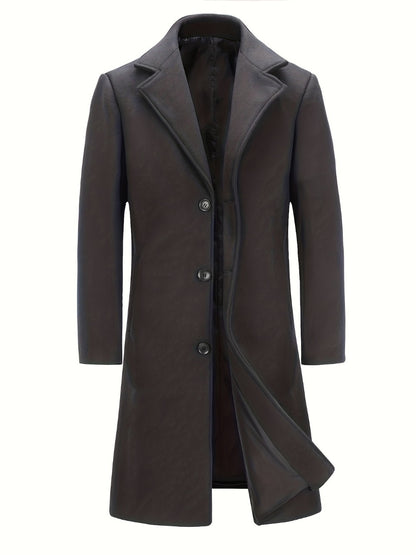 Men's Versatile Wool Blend Single-Breasted Coat Everyday 285