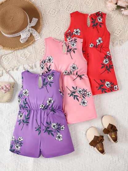 Set of 3, Trendy Summer Jumpsuits for Girls, Perfect for Casual Wear, for Outdoor