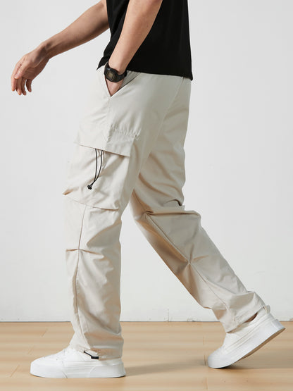 Men'S Straight-Leg Cargo Pants with Multiple Pockets, Suitable for Outdoor Street Fashion