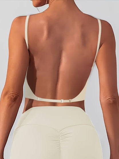 1/2/3pcs Nylon & Elastane Blend Summer Seamless Backless T-Shirt Bra for Women - Sexy, Wireless with Removable Pads, Hand Washable