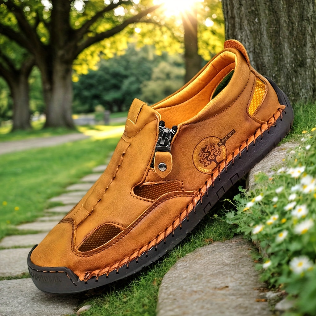 Women's Handcrafted Casual Sandals, Zipper Style Overhead Sandals, Women Shoes