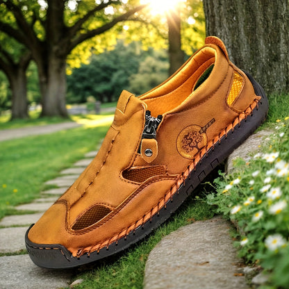 Women's Handcrafted Casual Sandals, Zipper Style Overhead Sandals, Women Shoes