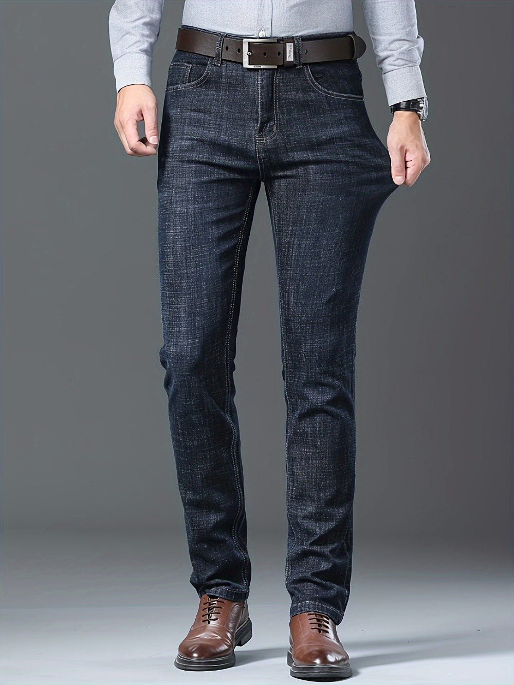 Men's Straight Leg Jeans - Vintage Wash Clean Finish Modern