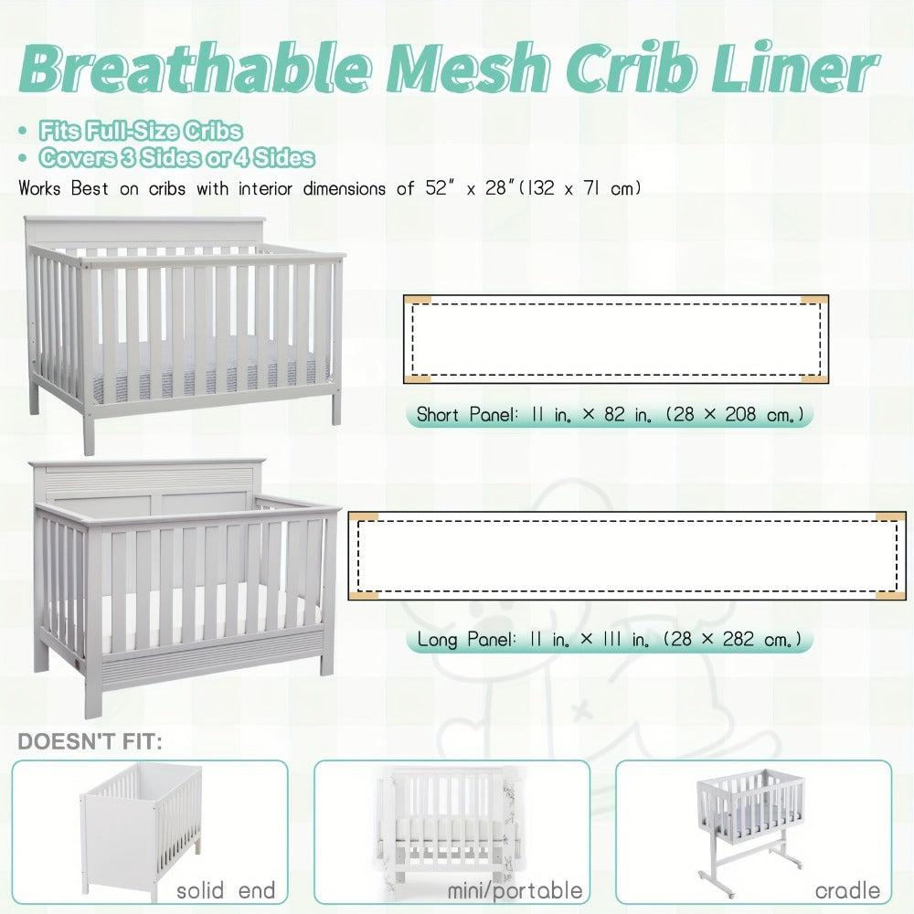 Breathable Crib Liner - 3 mm Mesh Arm Protection