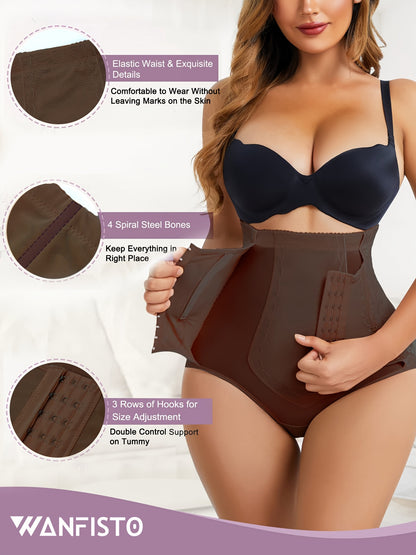 Tummy Control Shapewear With Compression Clasps For Women - High Waisted Tummy Tuck Shaper, Butt Lifting Bodysuit & Fajas Moldeadoras For Elegant Lady