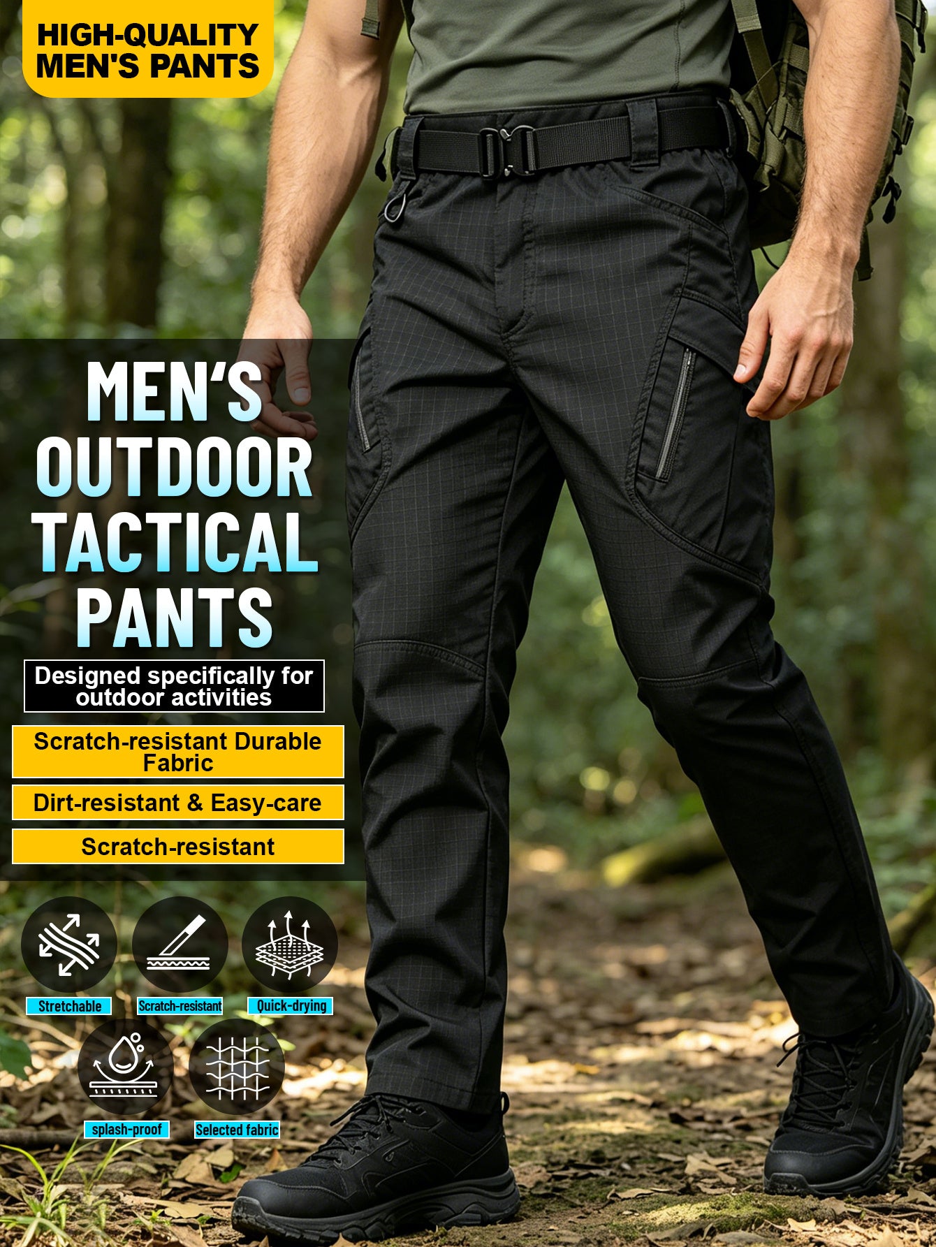 Classic Work Pants, Made from Quick-Drying, Breathable, And Tear-Resistant Fabric, Featuring Multiple Pockets And a Contoured Cut, Lightweight And Suitable for All Seasons, Perfect for Hiking, Fishing, Outdoor Adventures, And Daily Commuting