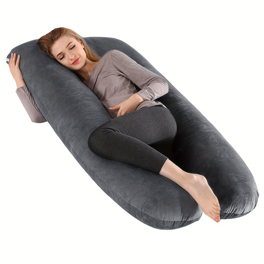 47-Inch U-Shaped Pregnancy Pillow - Removable Pillowcase and Full-Body Shape – main product image