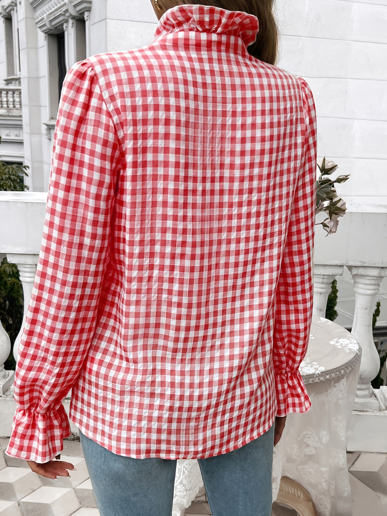 Women's Fall-Winter 2024 Professional Business Temperament Top French Contrast Button- Shirt