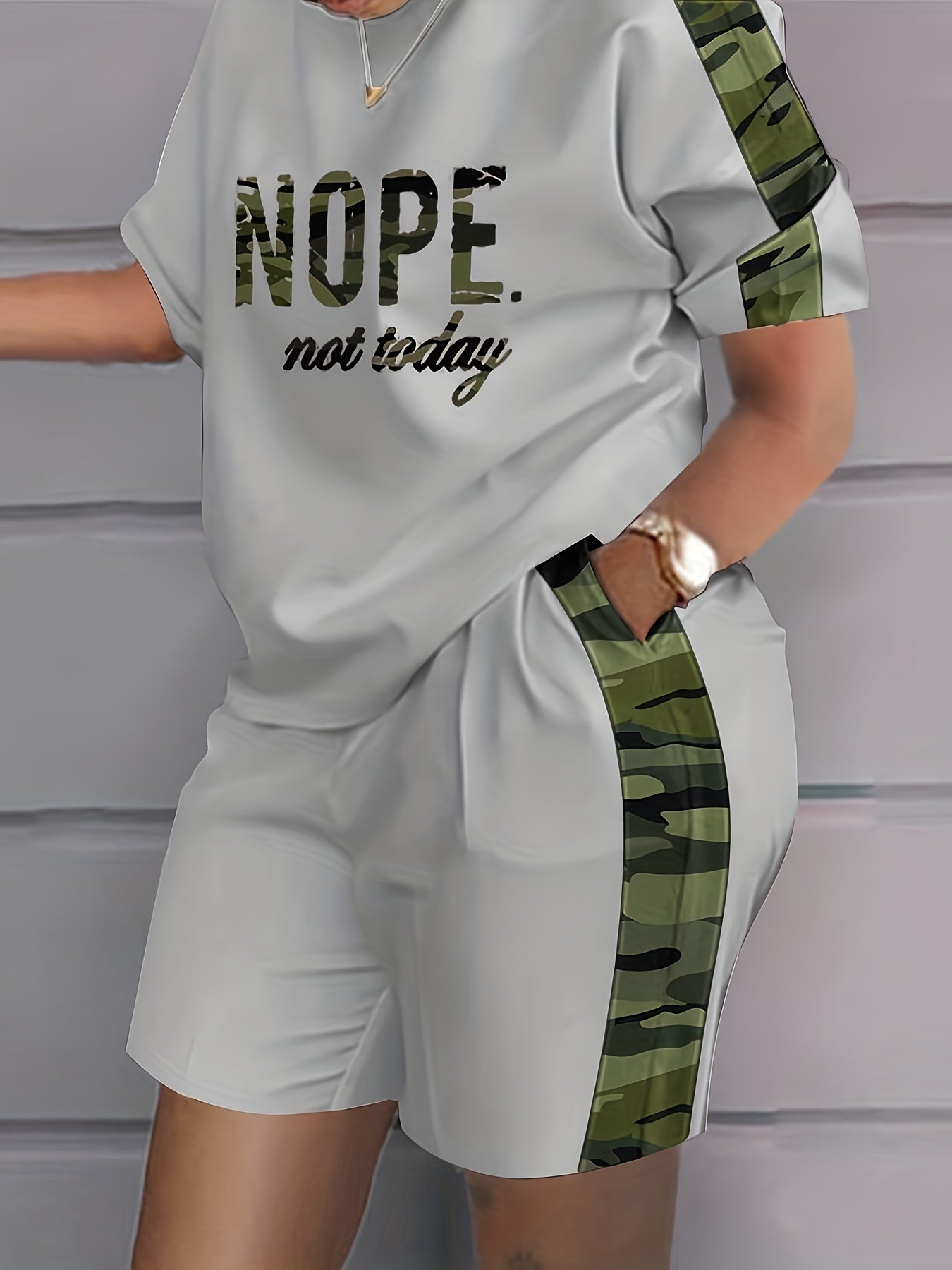 2026 Loose And Versatile Plus Size Clothing Two-piece Set, Soft And Comfortable, Women's Plus Letter Printing, Natural Modeling, Can Be Matched with A Variety Of Sets, Show Your Unique Casual Fashion, Game Day Outfit, Football Fan Gear for All Fans