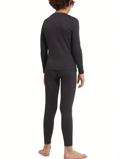 Boys' Sports Compression Set 2pcs Youngsters's Warm Underwear, Perfect for Outdoor