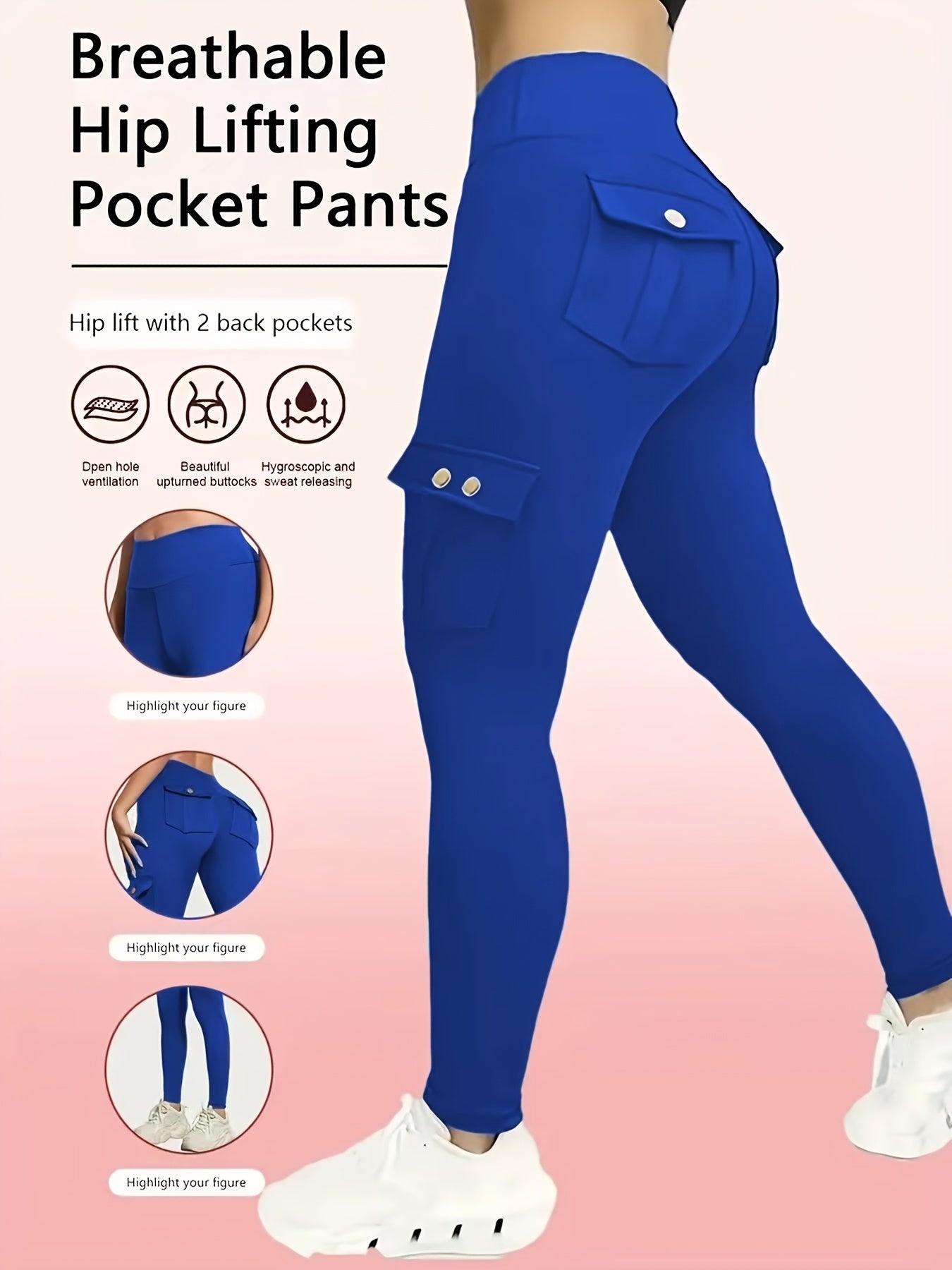 One-piece - Four-season Style Women'S Fashionable Work Pants With Pockets, Flares The Hips And Slims The Figure. Suitable For, Outdoor Leisure. Multi-pocket Ankle-length Pants, Casual Women'S Wear, Summer Women'S Wear. Available In Five Colors