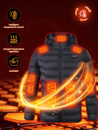 Smart Heated Jacket for Men And Women, Suitable for Outdoor Sports And Fishing, Featuring USB Electric Heating And Adjustable Temperature (Power Source Not Included).