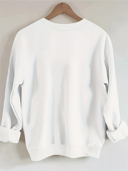 Love Life Letter Printed Round Neck Women'S Casual Long Sleeve Long Sleeve Sweatshirt