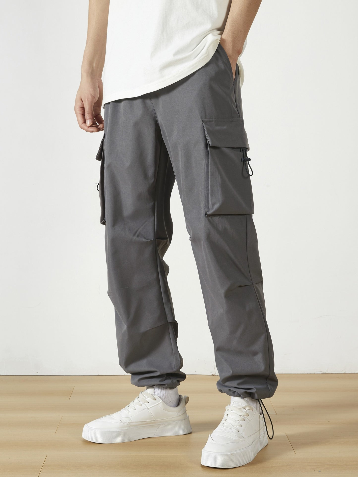 Men'S Straight-Leg Cargo Pants with Multiple Pockets, Suitable for Outdoor Street Fashion