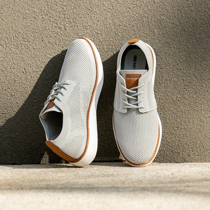 Men's KnitFlex Breeze Mesh Sneaker Oxford Lace-Up Lightweight Casual Athletic Walking Shoes Father's Day Gift