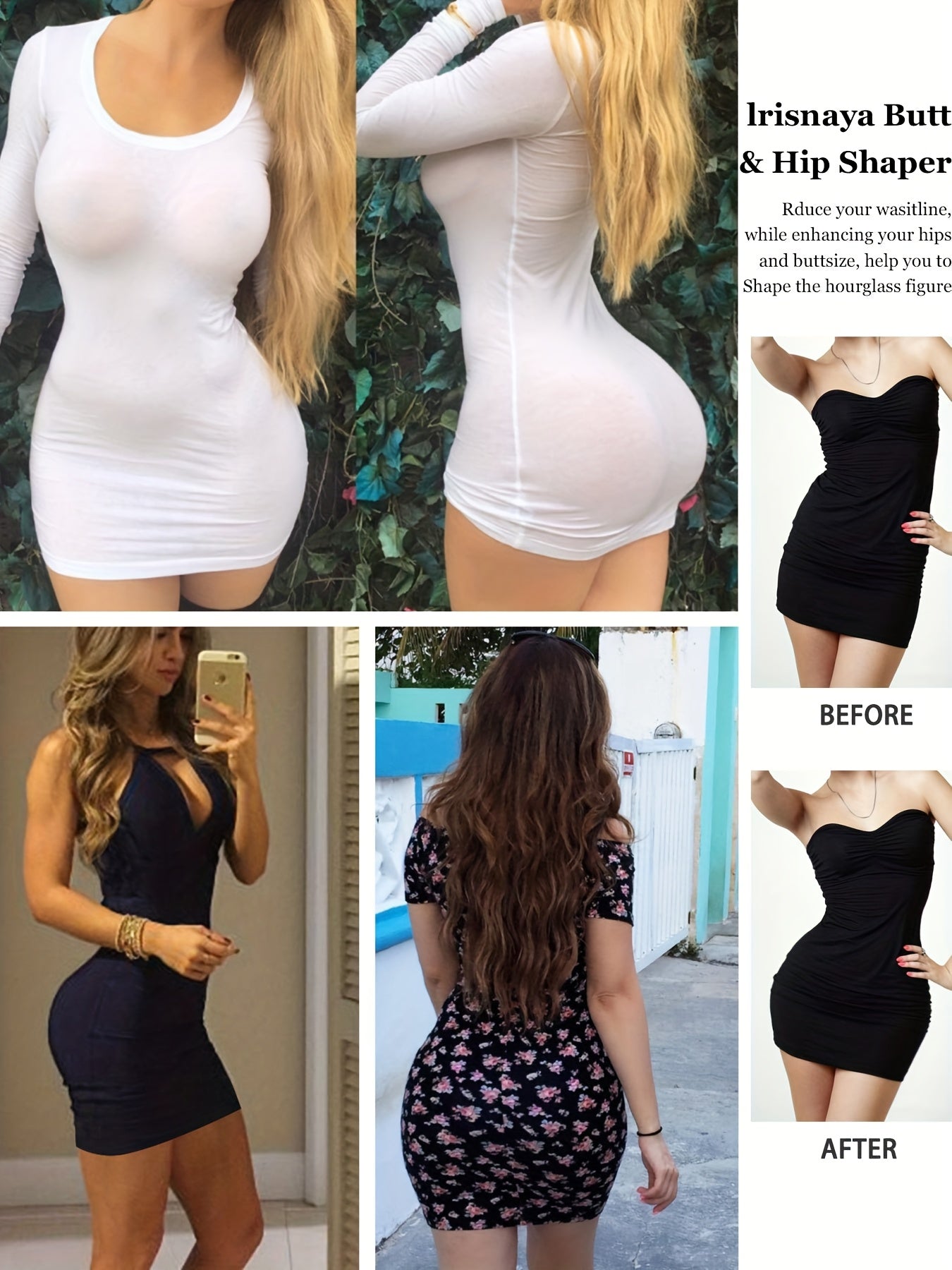 Plus Size Women Shapewear Control Panties Body Shaper Butt Lifter Padded Hip Enhancer Seamless Underwear Hi- Waist Short