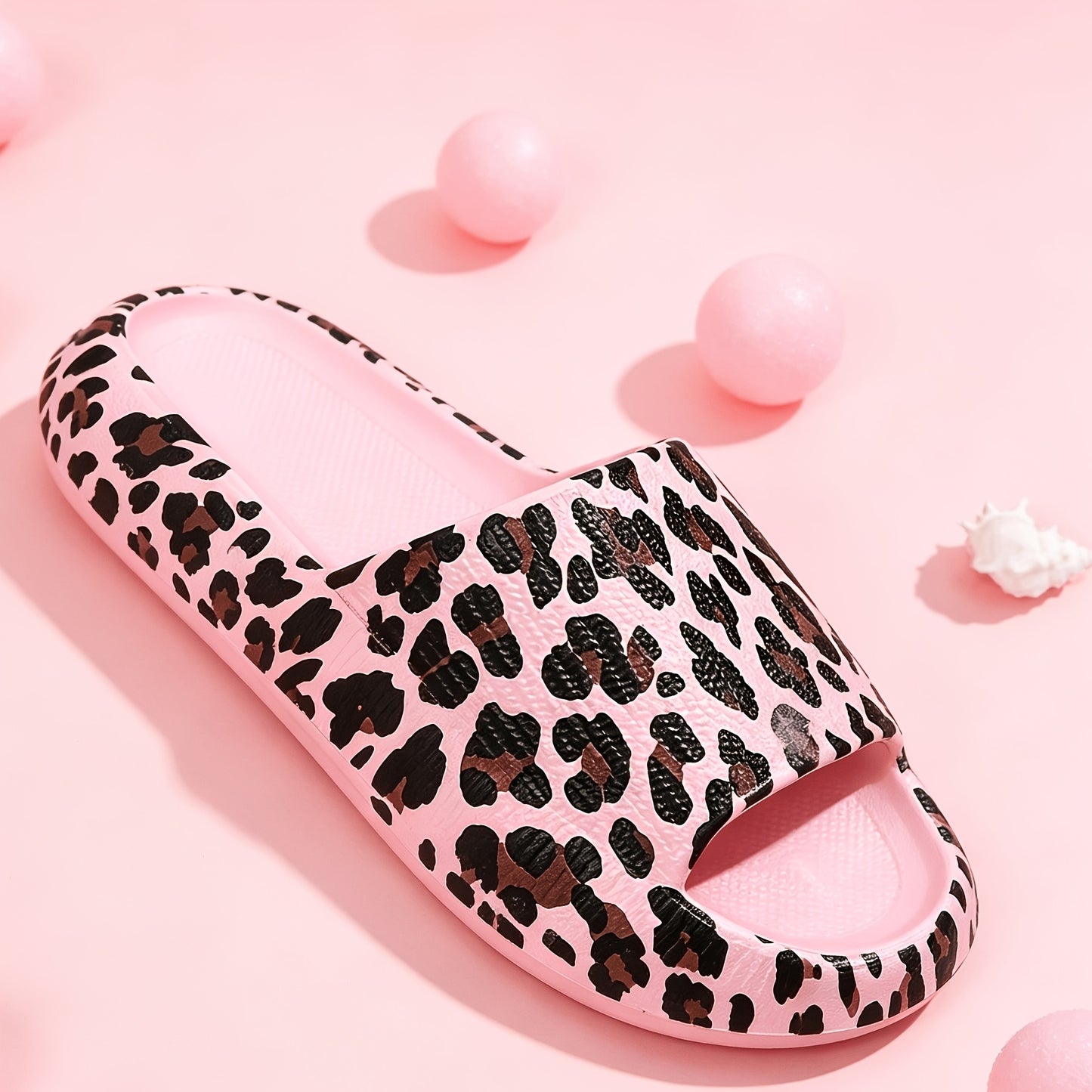 Ladies' Fashionable Leopard Print Home Shoes, Casual, Soft And Comfortable Indoor Slippers