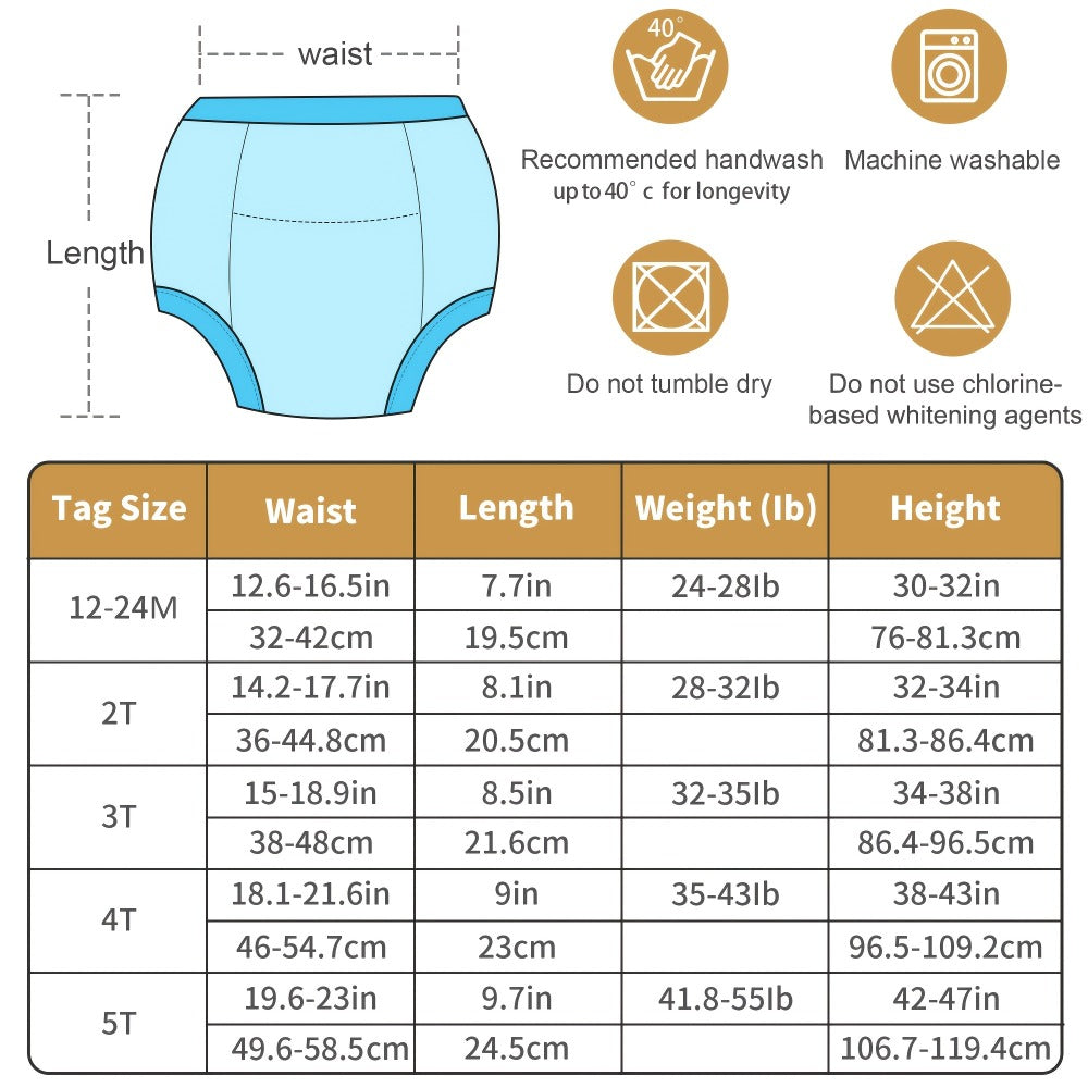 Boys' Reusable Training Pants - 6-Pack Cotton