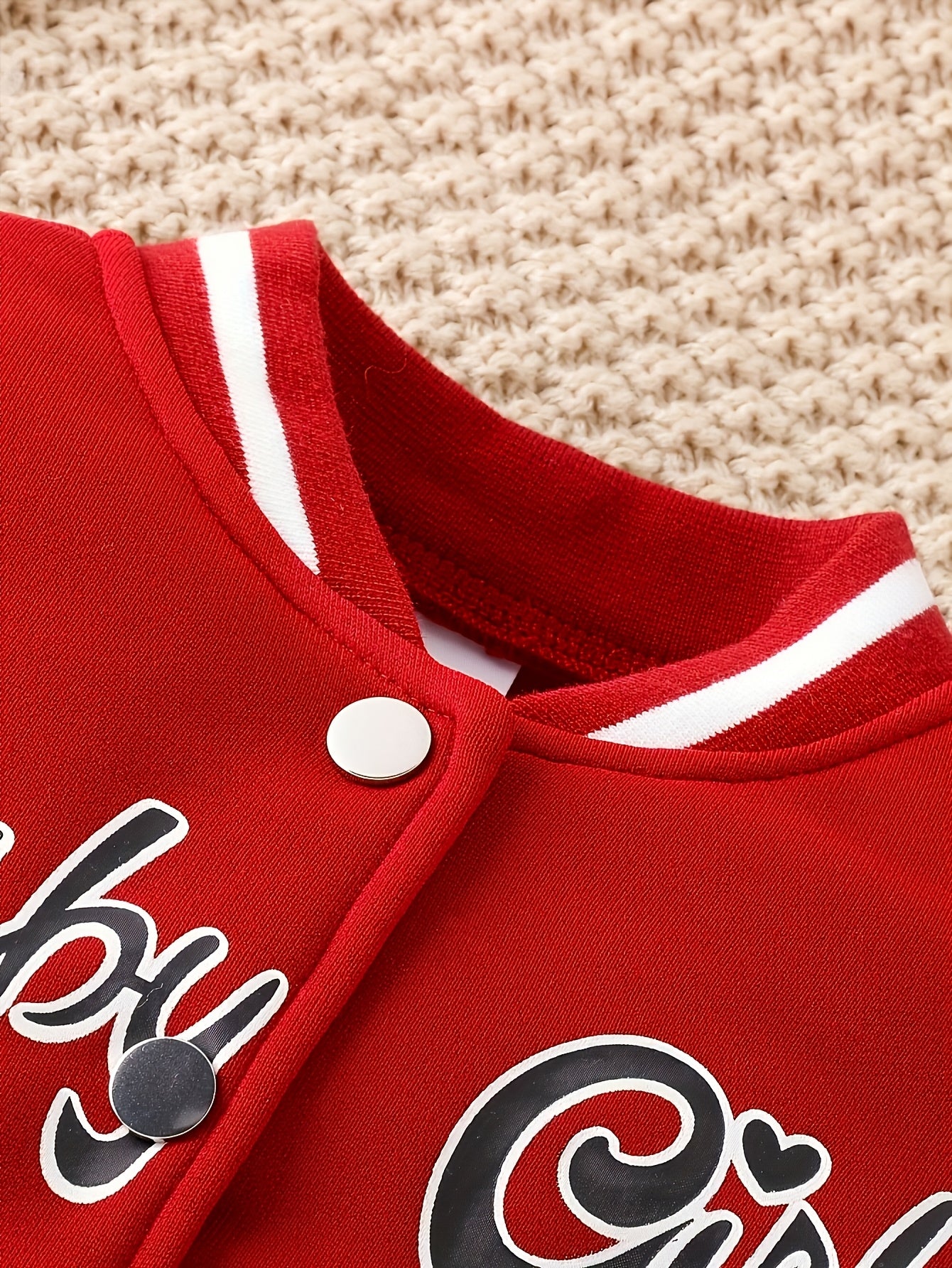 Preppy Style Girls 2pcs GIRL Print Baseball Jacket + Pleated Skirt Set For Party Sports Gift, for Outdoor