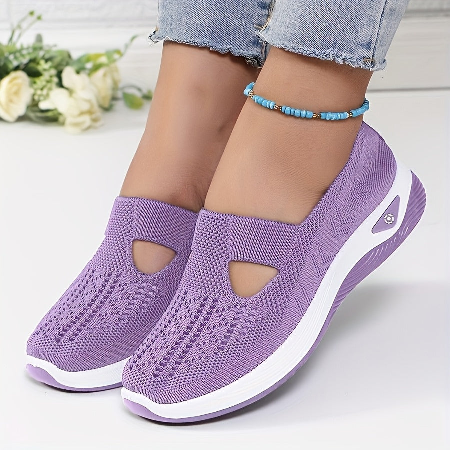 Women'S Breathable Mesh Sleeve Sneakers - Lightweight And Comfortable Walking Shoes, PVC Sole And Cloth Shoe Pad - Multi-Color Multi-Purpose All Season Shoes