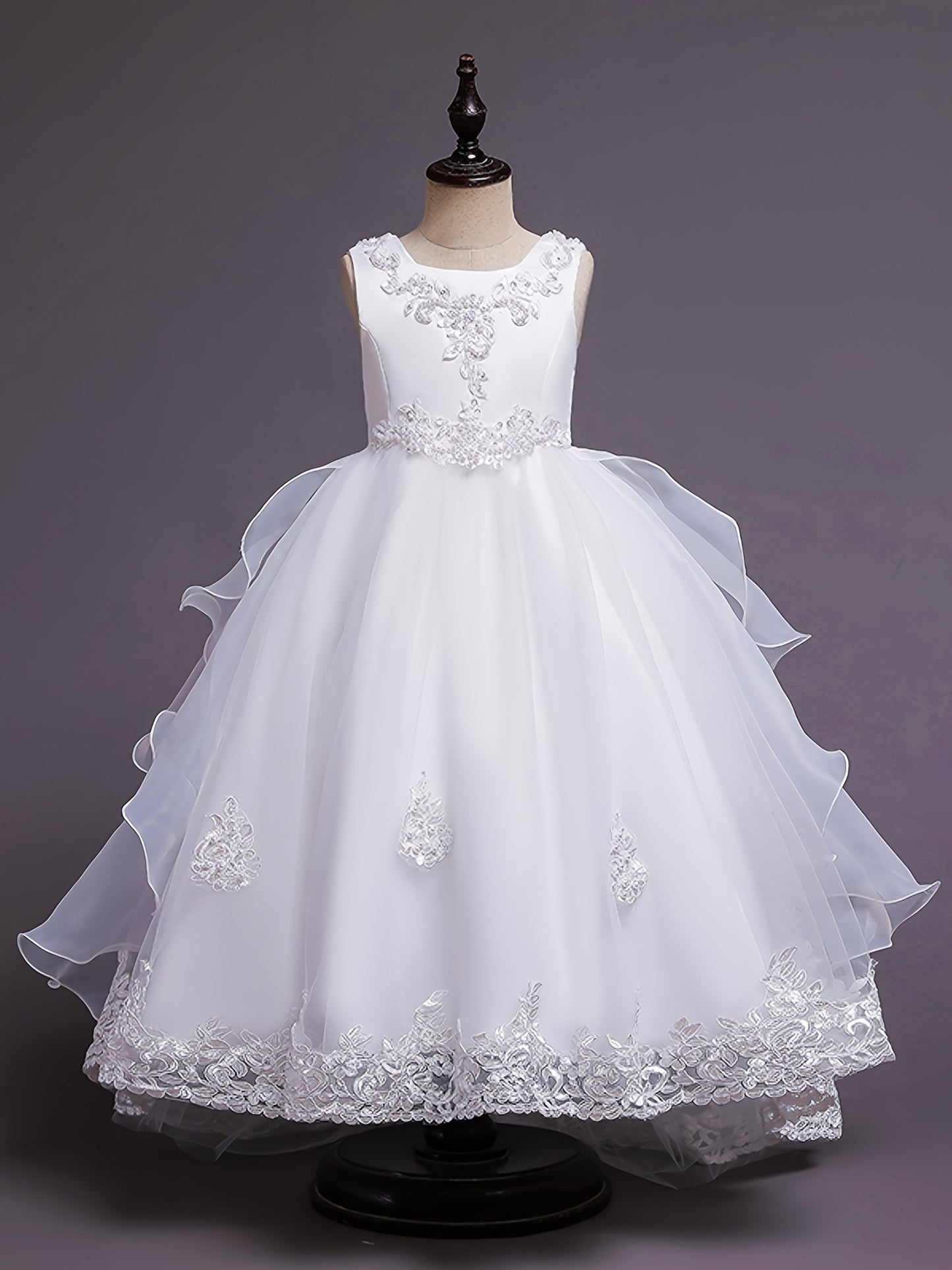 (Size Is Slightly Larger, Recommended To Purchase One Size Smaller Than Usual) Flower Dress Princess Puffy Tulle Dresses Bridesmaid Wedding Communion Birthday Party Pageant Maxi Prom Gown For Kids