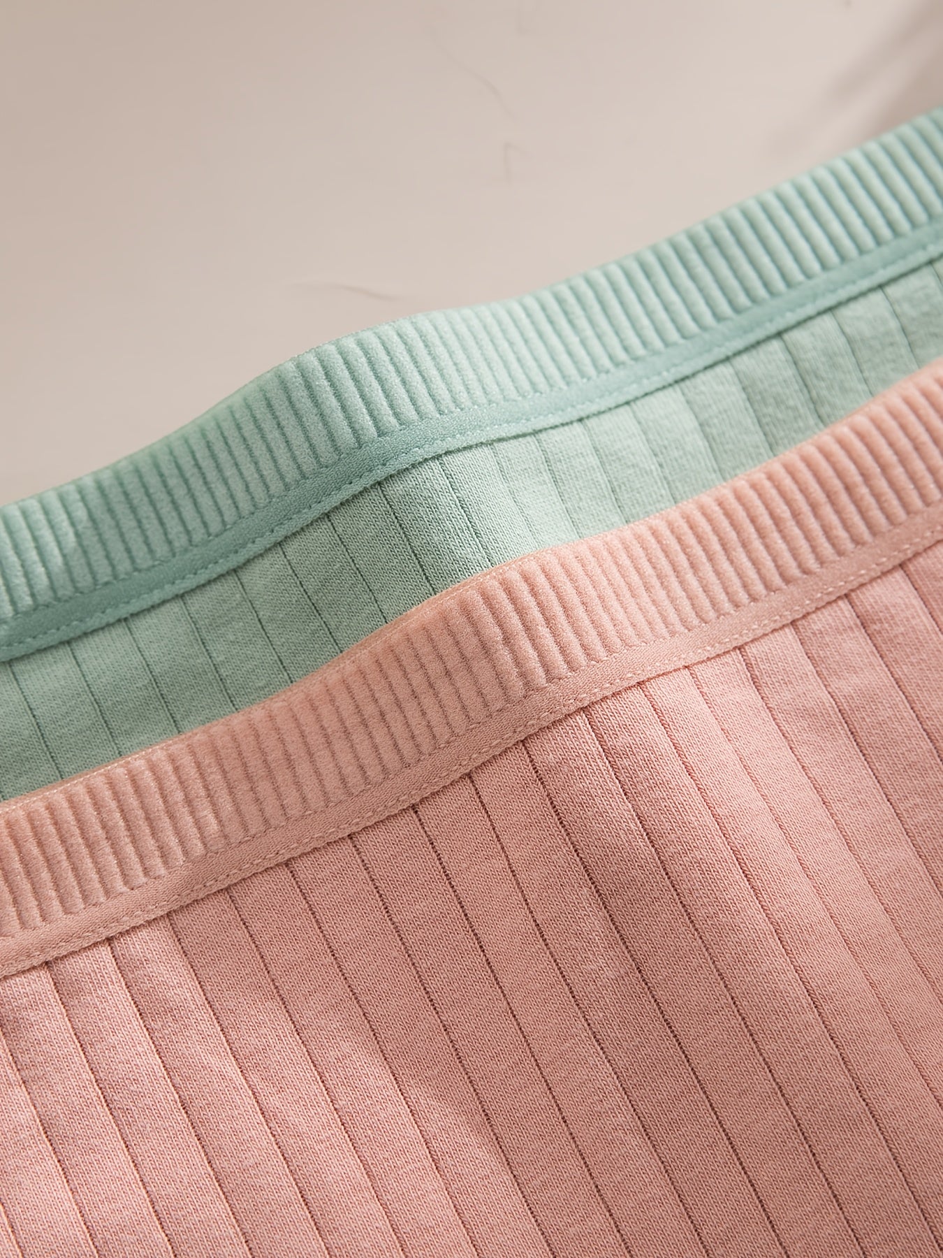 6pcs, Women'S Ribbed Underwear, Soft And Breathable Mid Waist Triangle Pants, Multiple Colors, High Waist Solid Color Simple Women'S Underwear, Breathable And Elastic Close Fitting Women'S Underwear