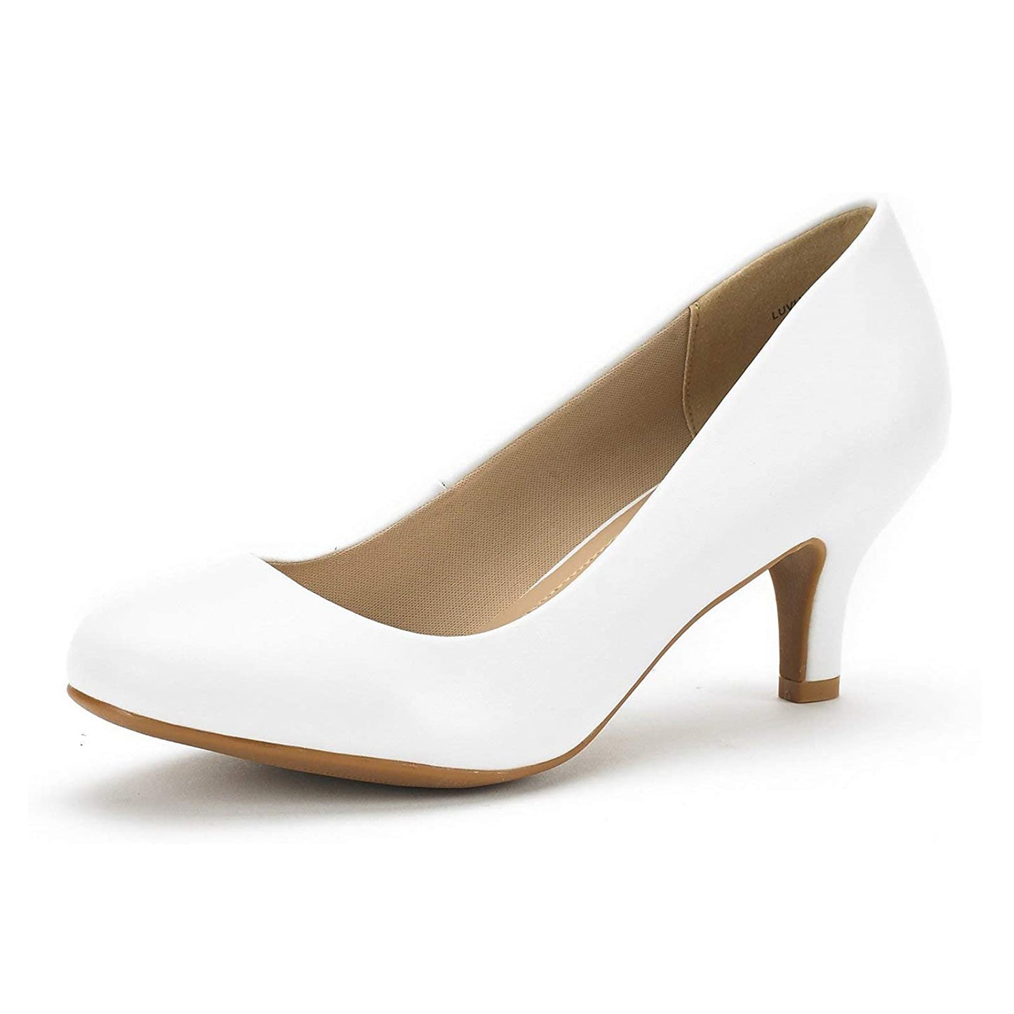 Women's Bridal Wedding Party Low Heel Pump Shoes comfortable, Round Toe, Slip On, easy slip on style, close toe, low heel fasion shoes - Latex padded insole for added comfort