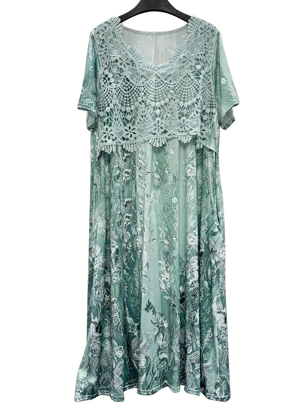 Women's Pink Floral Midi Casual Dress - Short Sleeve Easy Styling
