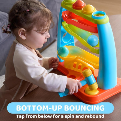 Toy for Toddlers Featuring a Ball Drop, a Learning Station for Pounding Balls, And a Stacking Track. This Early Development Toy Includes a Hammer And Is Perfect for Babies And Kids