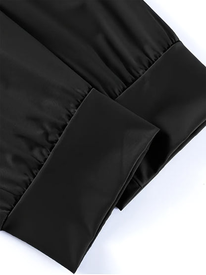 3pcs Men's Summer Solid Color Tapered Sports Pants, High Stretch Fiber, with Ribbed CuffDesign, Nylon 80%Spandex 20%, Reflective Stripe Design At The Hem Of Pants, Regular Fit with ZipperPockets, Breathable ComfortableRunningTraining LongTrousers