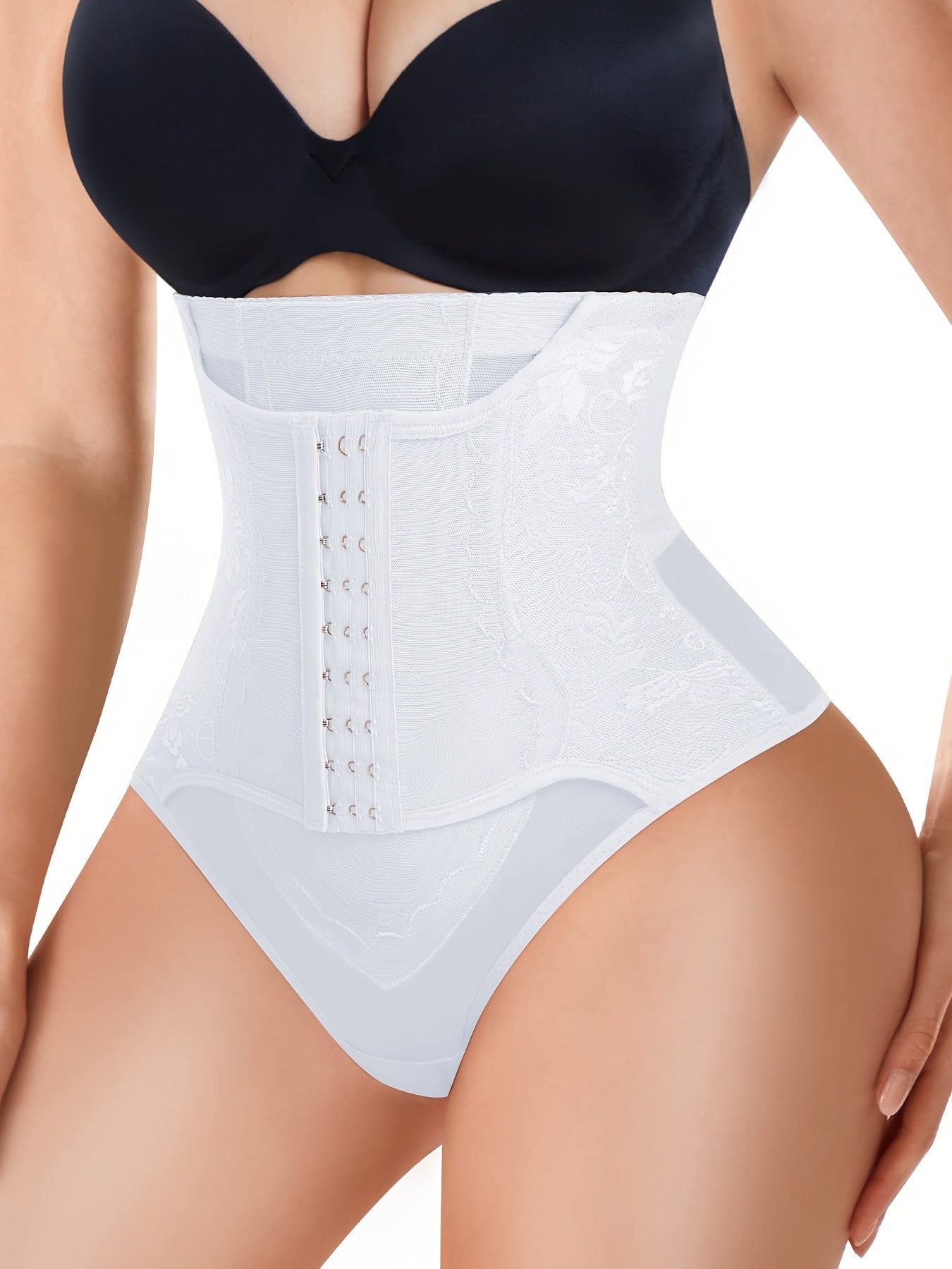 Tummy Control Shapewear With Compression Clasps For Women - High Waisted Tummy Tuck Shaper, Butt Lifting Bodysuit & Fajas Moldeadoras For Elegant Lady