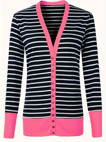 Women's Button Cardigan Long Sleeve Tops Shirts Outwear Solid Ribbed Open Front Cardigan Sweaters