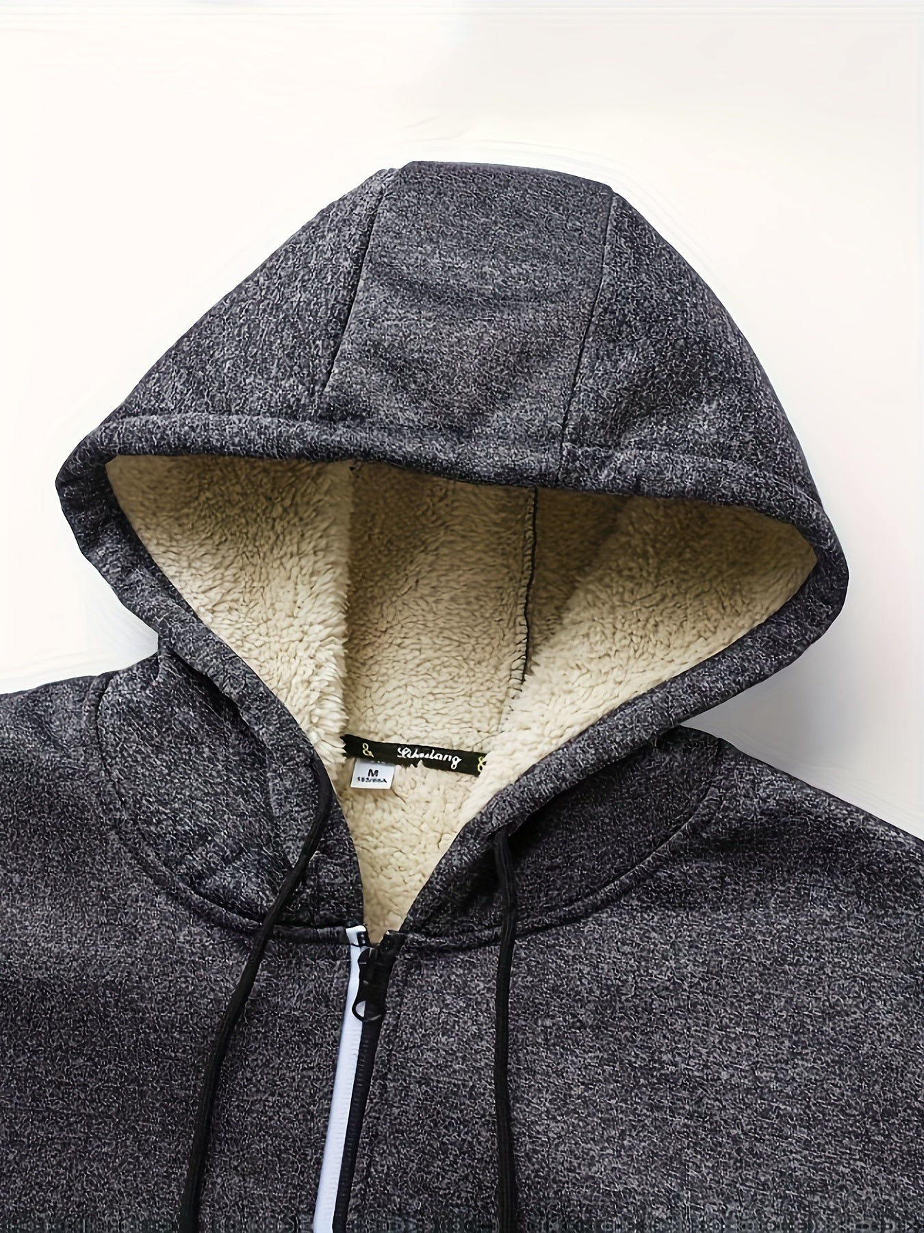 Men'S Fleece Lined Hooded Anorak | Thermal Winter Jacket, 2025 New Warm Windbreaker, Four-Season Cold Weather Coat, Regular Fit, Fabric