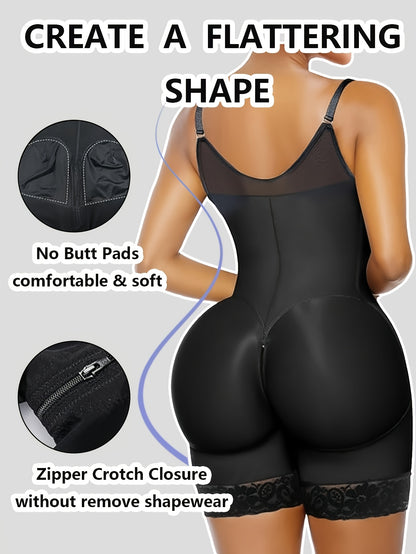 Women's Sports Yoga Shaper: Tummy-Tucking, Butt-Lifting, And Body-Sculpting Pants with Zipper, Detachable Straps, And Zipper Crotch; Gym And Casual Workout Tummy-Tucking Shaper; Top Summer Choice for Tummy Control; Waist And Abdominal Shaping Band