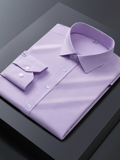 Men'S Long-Sleeve Button-Up Shirt Suitable for Semi-Formal Occasions in Spring And Summer Business Settings
