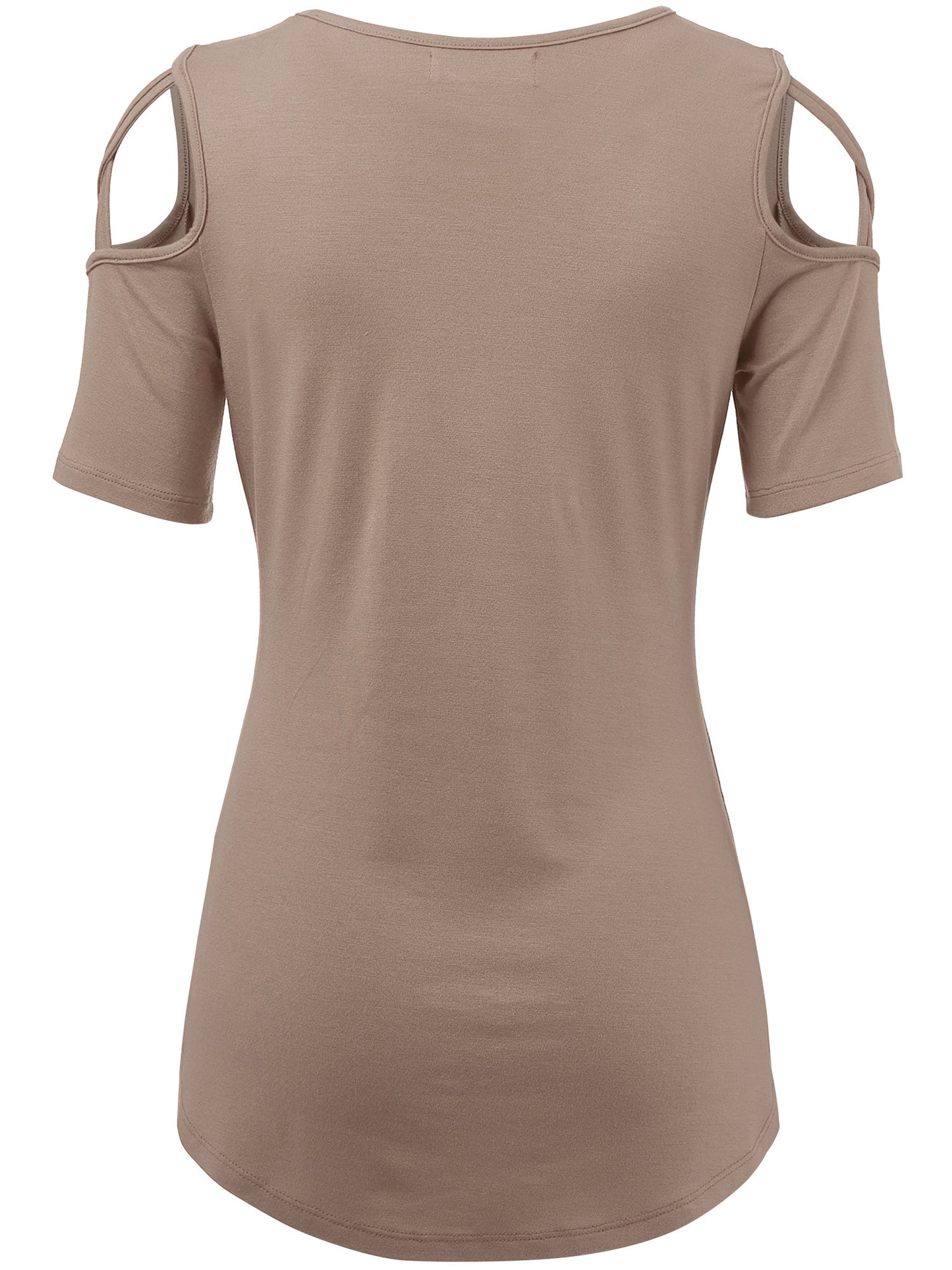 Women's Casual Open Strap Shoulder Short Sleeve Top