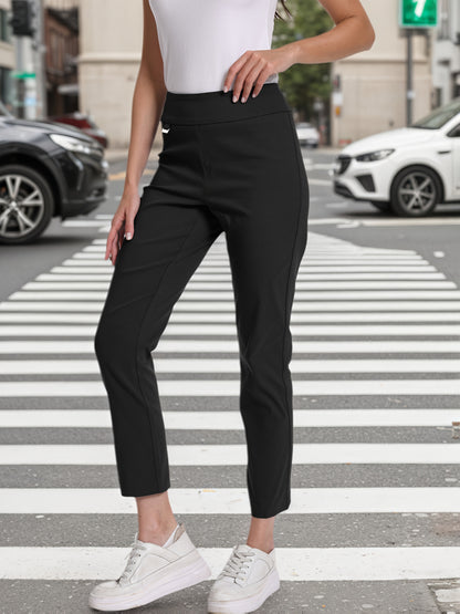 Pull On Solid Millennium Super Stretch Fabric Ankle Pant for Women with During
